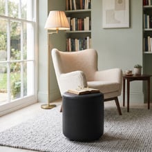 Corbelt Faux Leather Ottoman